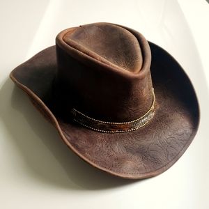 All Leather Hat - Dark Brown